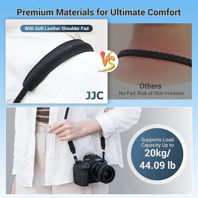 JJC 100cm Braided Rope Camera Strap, Soft Neck Shoulder Strap