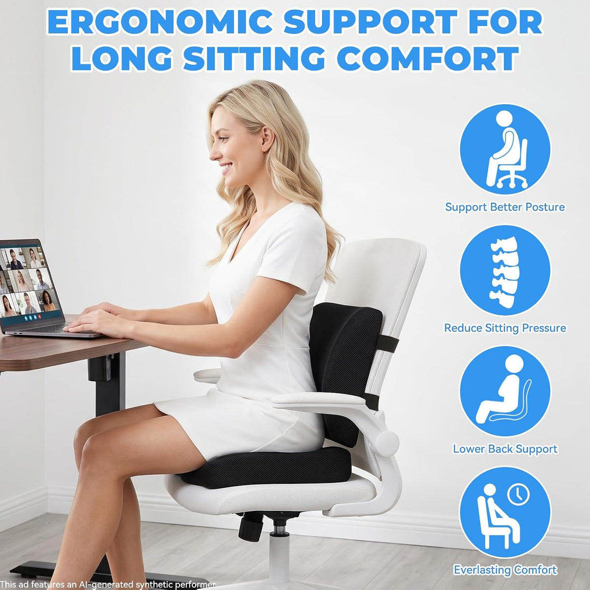 Car Seat Cushion,Memory Foam Office Chair Lumbar Support Pillow