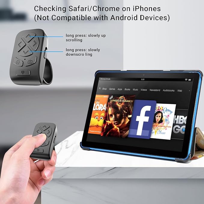 Locthal Scrolling Ring Remote for TikTok YouTube Instagram, Scroller Page