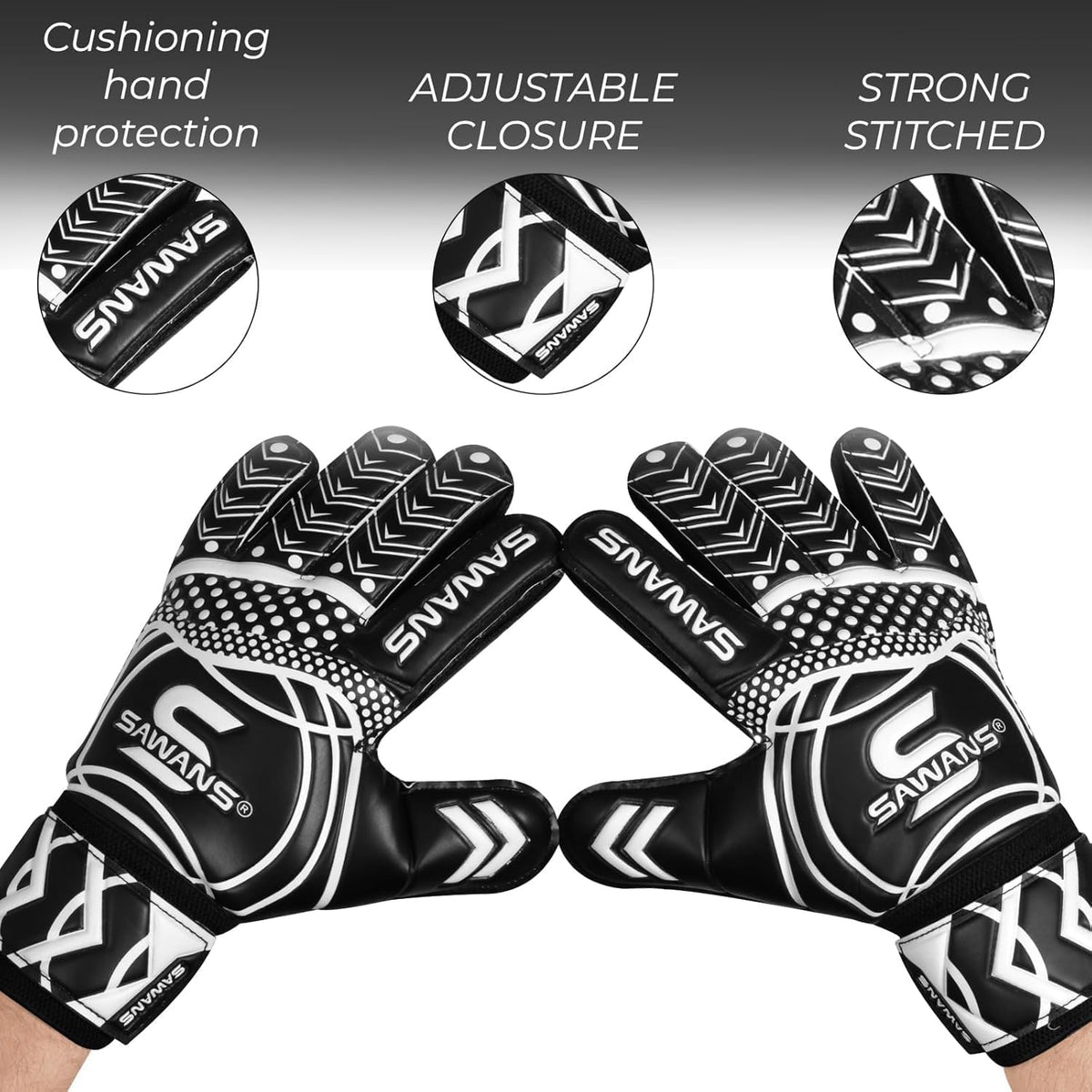 SAWANS Goalkeeper Gloves - Breathable Training Gear for Kids & Adults | Double Layer Grip Protection