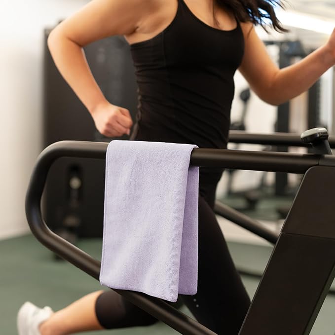 S&T INC. Microfiber Gym Towels, Yoga Towel for Home and Gym Bag, 16 Inch x 27 Inch, 6 Pack