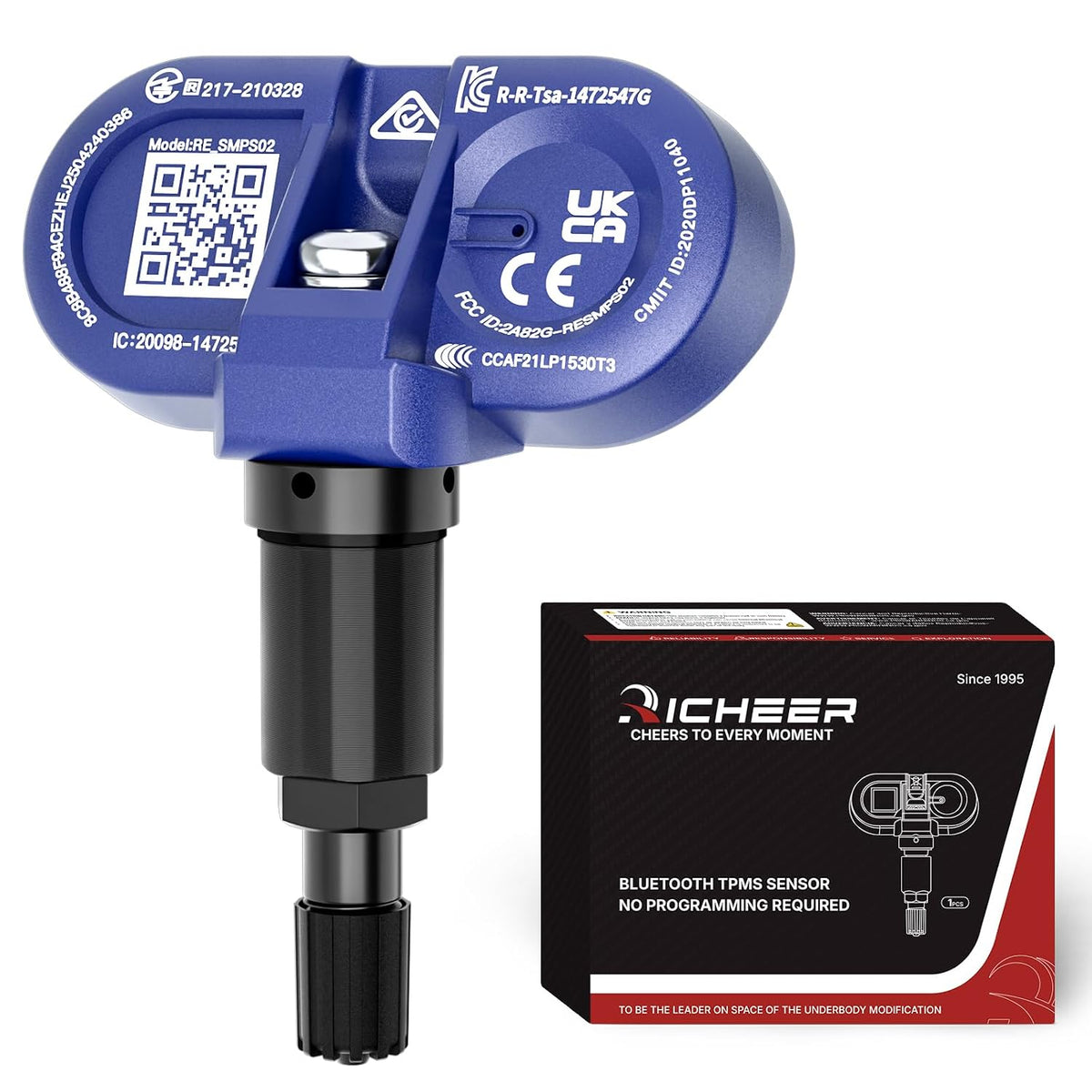 Richeer Upgraded Bluetooth TPMS Sensor for Tesla Model 3/Y/S/X (2020–2025) – Tire Pressure Monitoring Replacement, OE# 1490701-00-B / 01-B / 01-C