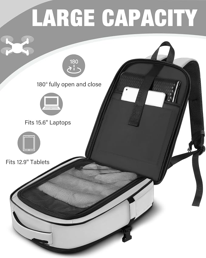 PEKREWS Mini 4 Pro Case, Mini 3/4 Pro Waterproof Hard Carrying Case, Large