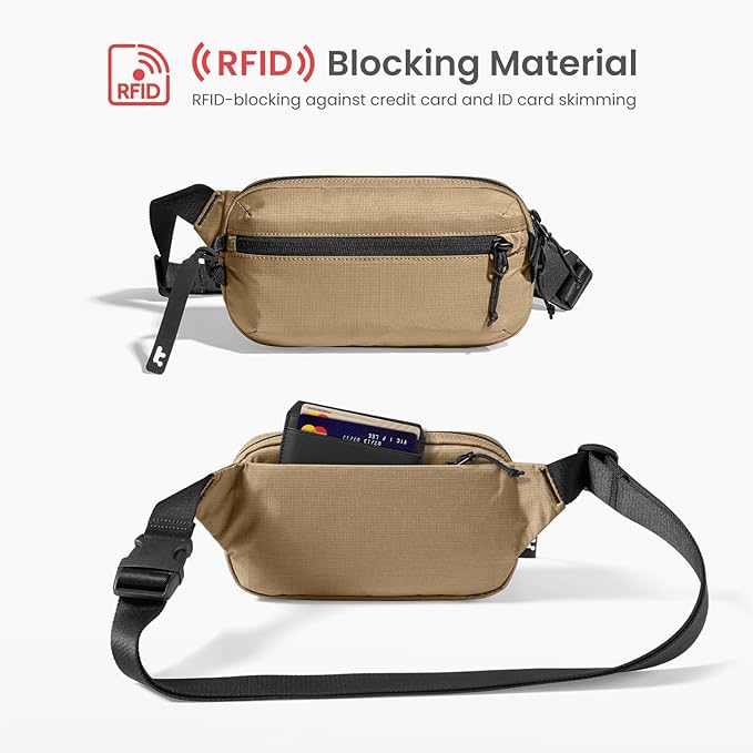 tomtoc 1.5L Sling Bag with RFID Blocking, Crossbody Bag Minimalist Chest