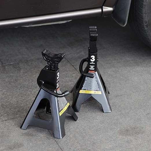 Big RED AT43202BR-1 Torin Steel Jack Stands: 3 Ton (6,000 lb.) Capacity, Black, 1 Pair