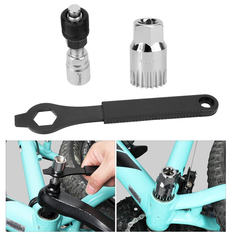 Oumers Bike Crank Puller Tools Set, Bike Crank Arm Remover + Bottom Bracket Removal + Spanner Wrench + Hexagonal Wrench + Bicycle Crank Arm + hex Head Crank arm Bolts for Repair Bike