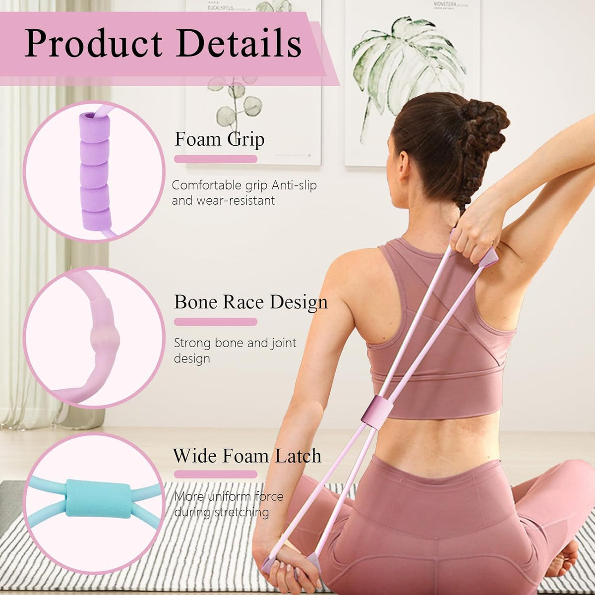 Skiennix Figure 8 Resistance Bands - 2 Pack for Effective Arm, Back & Shoulder Workouts | Ideal for Yoga & Pilates