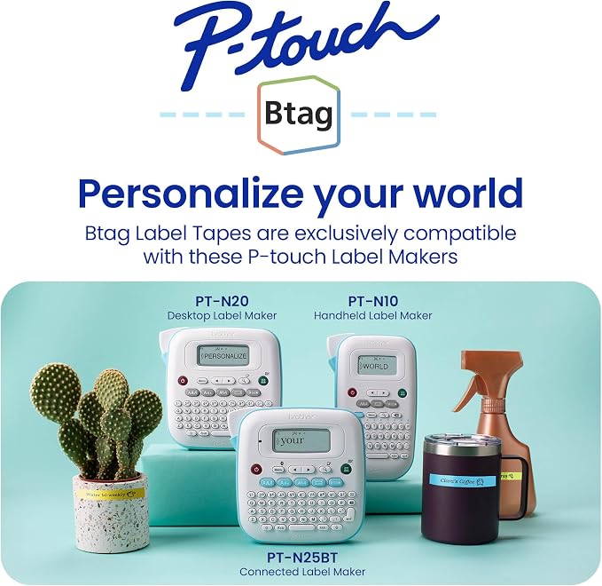 Brother Genuine P-Touch Btag Label Tape, 0.47 in by 13.1 ft