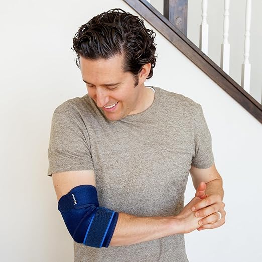 Comforband Adjustable Elbow Brace – Targeted Support for Tennis Elbow, Golfer's Elbow, Tendonitis, Arthritis, Bursitis, Sprains, and Strains – One-Size-Fits-Most Compression Sleeve for Pain Relief and Injury Recovery