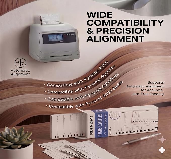 44100-10 Employee Time Cards, – Compatible