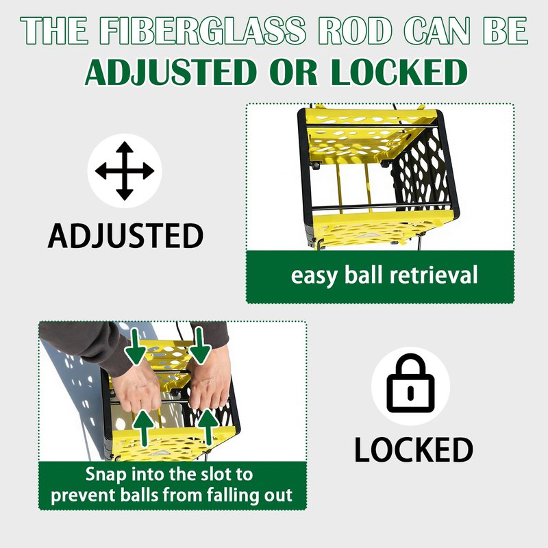 OLE ANDIGO Pickleball Hopper Collector, 40 Pickleball Balls Capacity, Lightweight Pickleball Picker Upper, Pickleball Picking Ball Picking Tool.