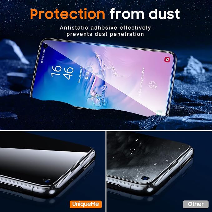 UniqueMe [3 Pack for Samsung Galaxy S10e Screen Protector, Tempered Glass 9H