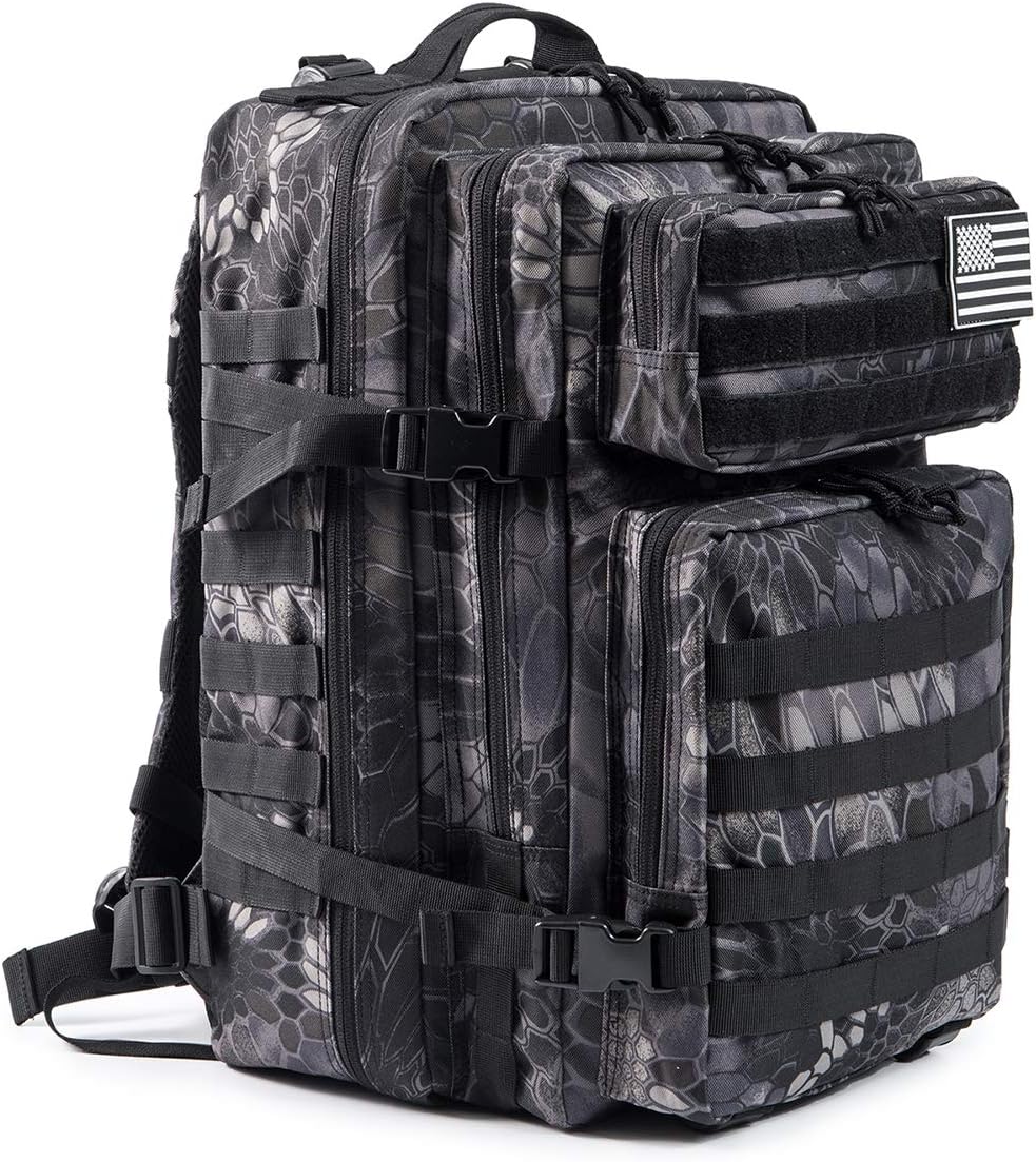 QT&QY Military Tactical Backpack - 45L Molle Army Assault Pack for Hiking & Trekking | Durable Rucksack