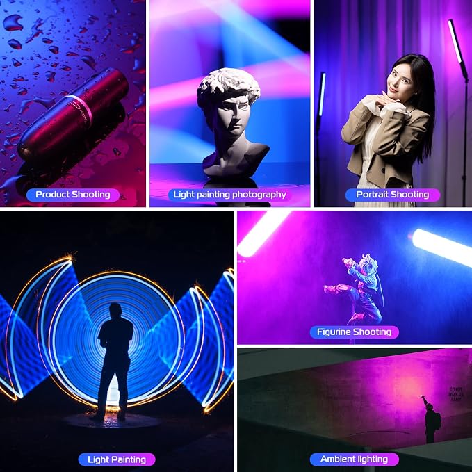 ULANZI VL119 Handheld Light Wand, 360° RGB LED Video Light Stick