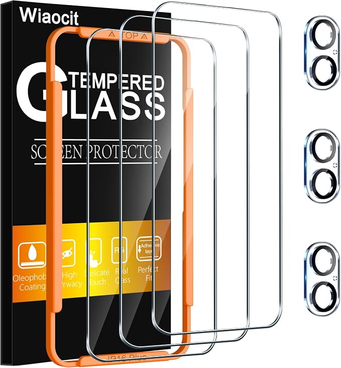 Wiaocit 3 Pack Tempered Glass Screen Protector