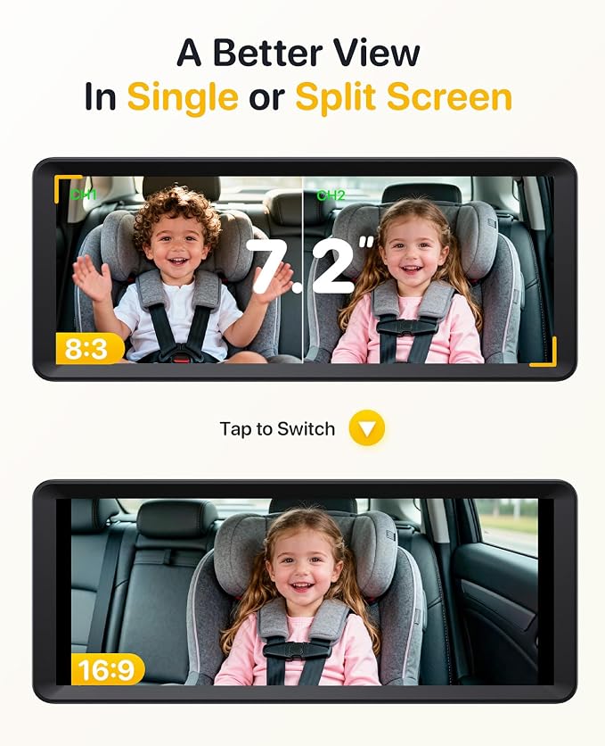 Luckview BM5 MAX Dual Baby Car Camera, 1080P HD