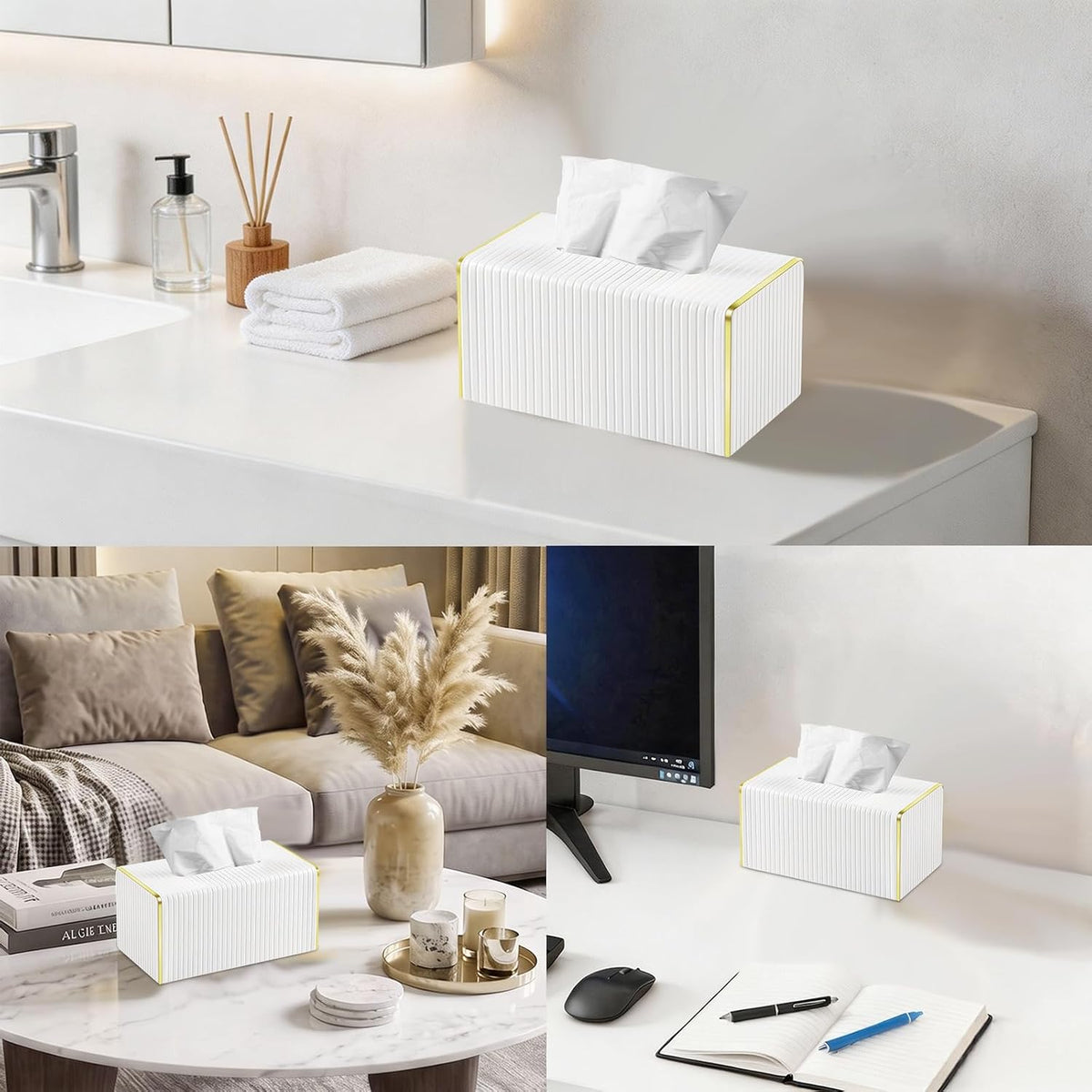 Tissue Box Cover Rectangle,Modern Tissue Box Holder for Home Office Car