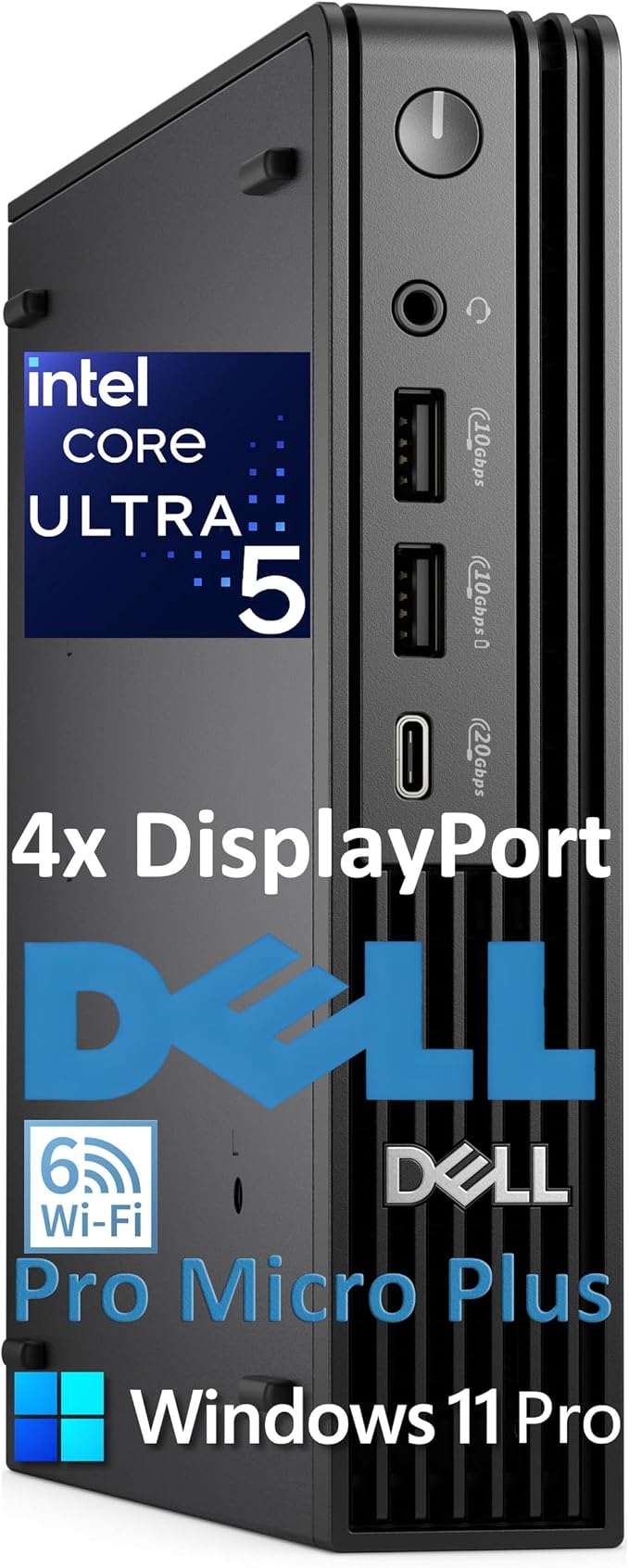 Dell Pro Micro Plus Mini PC (Next Gen OptiPlex 7000 MFF), 32GB DDR5 1TB SSD | Intel 14-Core Ultra 5 235T (Beat i7-13700T), WiFi 6, Bluetooth, 4X DP, Windows 11 Pro, Bussiness Desktop AI PC