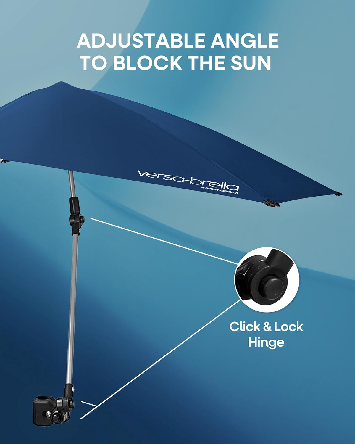Sport-Brella Versa-Brella Adjustable SPF 50+ Umbrella - Universal Clamp for Easy Attachment