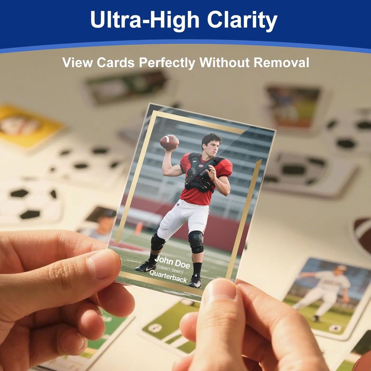 Ultra-Clear Trading Card Sleeves - 100 Pcs Top Loading Protectors for Standard 2.5" X 3.5" Cards