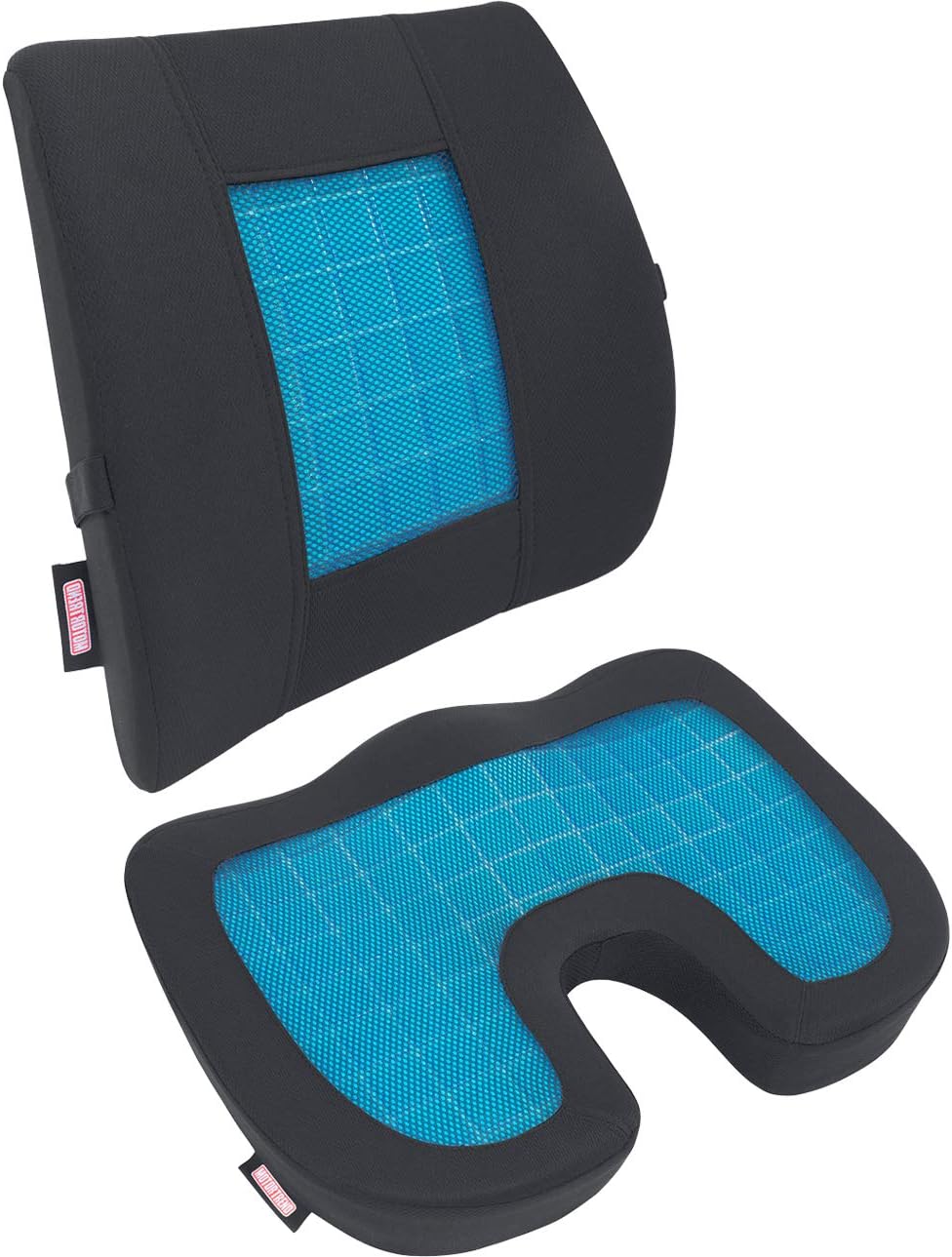 Motor Trend Cooling Car Lumbar Support Cushion - Made with Memory Foam for Maximum Coccyx Comfort & Back Tailbone Pain Relief, Ideal for Car and Office Chairs (MTCG-100)