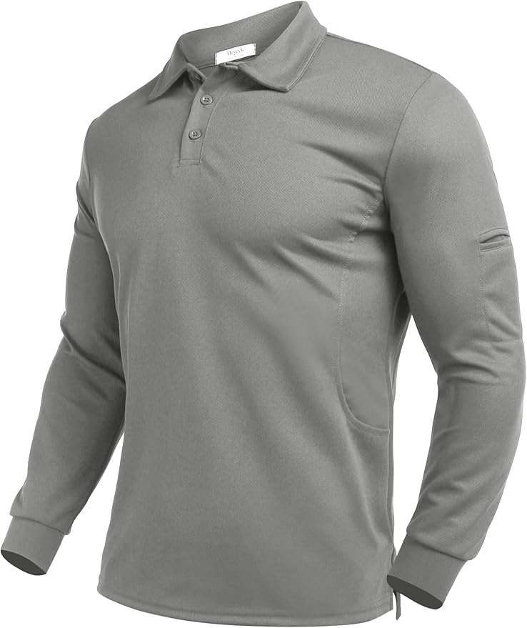 Deyeek Men's Polo Shirts Long Sleeve Golf Polo Shirts for Men Quick Dry UPF 50+ Sun Protection Polos Casual Collared Shirts