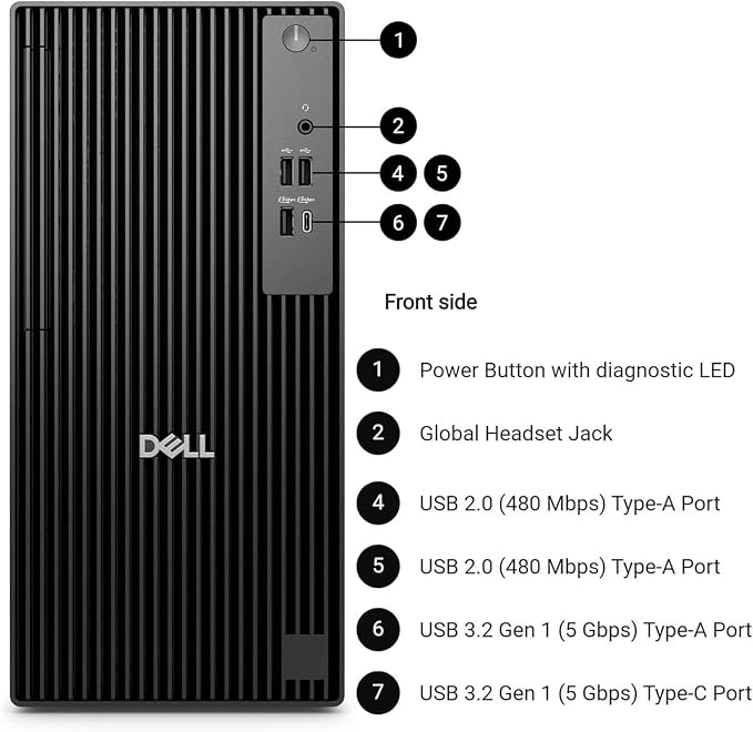 Dell Desktop Tower, Intel Core i7-12700K(12 Cores, 20 Threads) Processor, 32GB DDR5 RAM, 1TB PCIe SSD, Dual 4K Monitor Support (HDMI & DP), Wi-Fi, Bluetooth, USB-C, Windows 11 Pro, Wired KB & Mouse