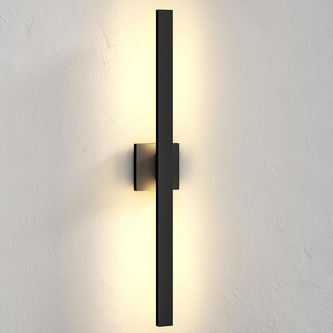 LamQee 31.5 Inch Aluminum Long Outdoor Modern LED Wall Light 3000K 1500LM, Slim Linear Exterior Lighting Fixtures Wall Mount, Waterproof Black Outside Sconce for House Porch Patio Garage Door Yard