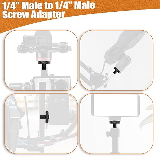 1/4" Male to 1/4" Male Tripod Screw, Double Head Converter Precision Made