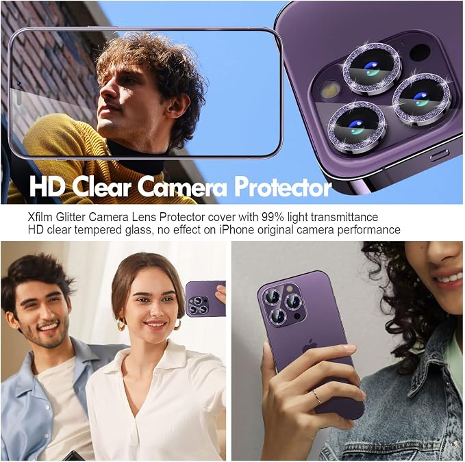 for iPhone 14 Pro/14 Pro Max Camera Lens Protector Bling, 9H Hardness