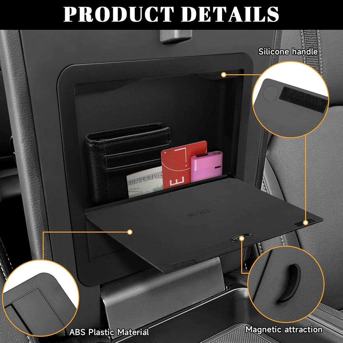 4PCS Center Console Organizer Compatible with Honda 2023-2025 2026 Pilot & 2026 Passport Accessories Armrest Divider Hidden Storage Box Organizer Divider Compartment Tray