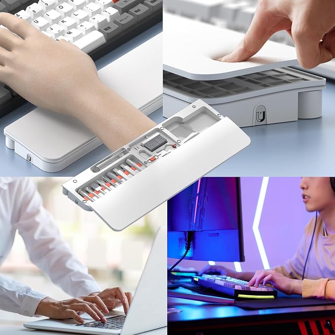 Keyboard Wrist Rest Pad with Cleaning Kit 22 in 1, Comfortable Ergonomic Wrist