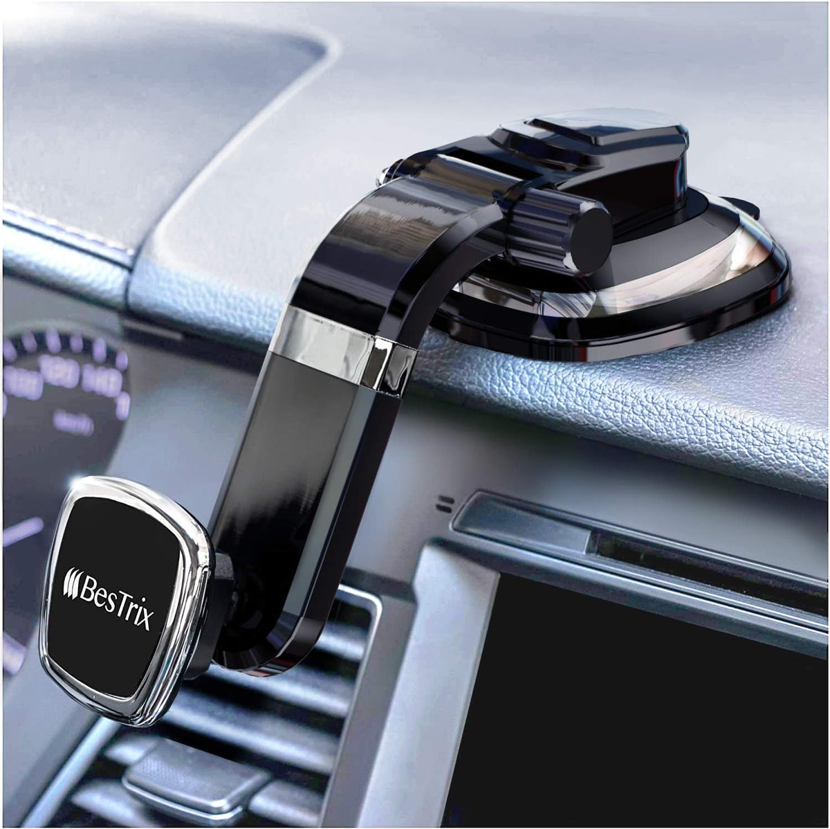BESTRIX Phone Holder for Car, Magnetic Car Phone Mount | Dashboard Car Phone Holder Compatible with iPhone 15, 14,13,12,11Pro,Xr,XS Pro MAX Galaxy S24 23 22 21 20 Ultra Note S8 S9 S10 & All Smartphone