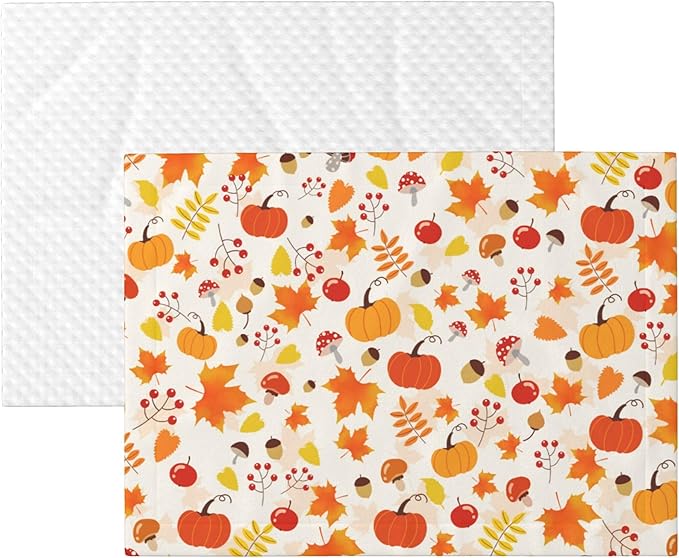 Fall Blanket for Dog Cat - Pumpkin Mushroom Throw Blanket 40x30 Halloween Autumn Pet Blanket for Couch Sofa Bed