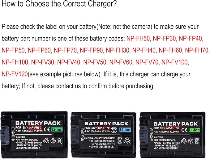 NP-FH50 Battery Charger for Sony NP-FP30