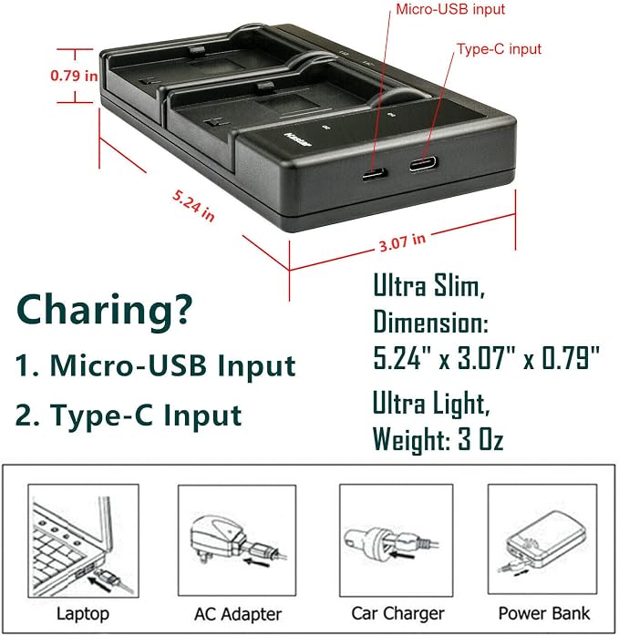 Kastar 4-Pack Battery and LTD2 USB Charger