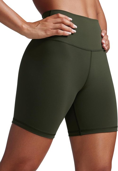 CRZ YOGA Biker Shorts - High Waisted 6'' Athletic Shorts for Gym, Yoga & Running | Tummy Control