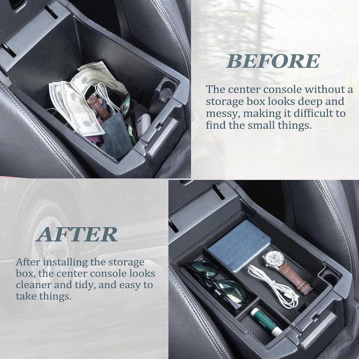 JKCOVER Center Console Full Tray Compatible with Toyota 4Runner 2010-2024