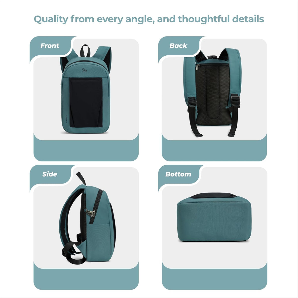 Travelon Anti-Theft Small Backpack - XL Water Bottle Pocket for Secure Travel Essentials
