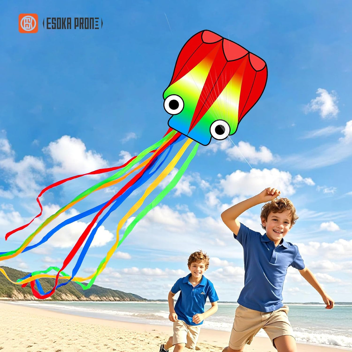 QC Grassland Kites - Easy to Fly Beach Kites for Kids & Adults | Perfect Gift for Ages 4-8, Includes 328ft String