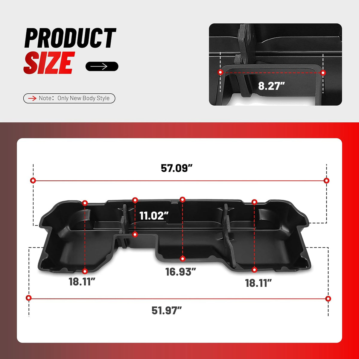 ALMULOO Under Seat Storage Box Compatible with 2019-2025 Ram 1500