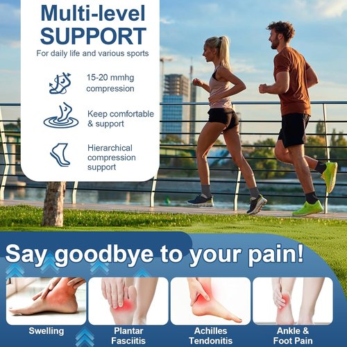 DRNAIETY Ankle Brace Socks - Compression Sleeves for Plantar Fasciitis & Achilles Tendonitis | Comfortable & Breathable (XL)