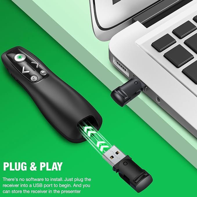 2-in-1 USB Type C Presentation Clicker Wireless Presenter Remote