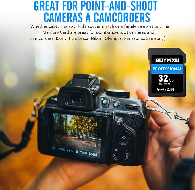 32GB Memory Card, BOYMXU Professional 1000 x Class 10 UHS-I U3 Card Compatible
