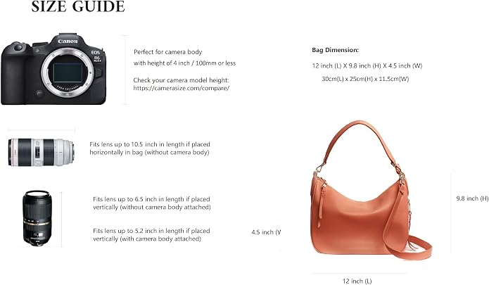 Meliae Camera Bag for Women, DSLR Mirrorless Camera Purse, Leather Shoulder