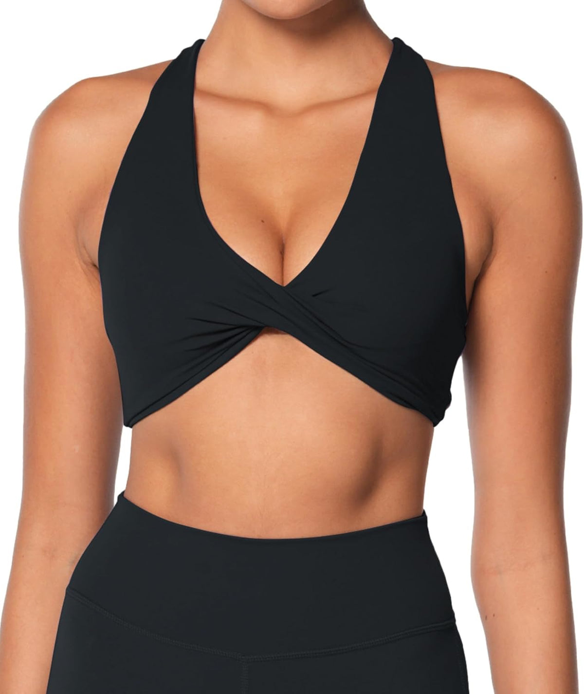 Sunzel Women's Sports Bra - Criss Cross Back Yoga Crop Top with Removable Pads | Wirefree Padded Design