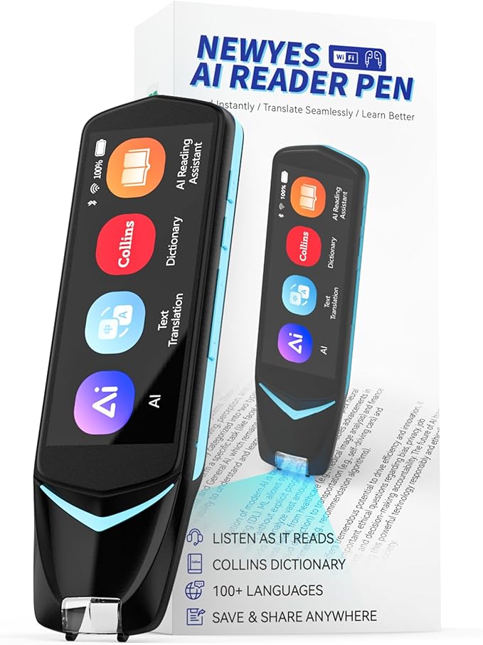 NEWYES AI Pen, Reading Pen for Dyslexia Scan Reader Pen 4 Text to Speech Device