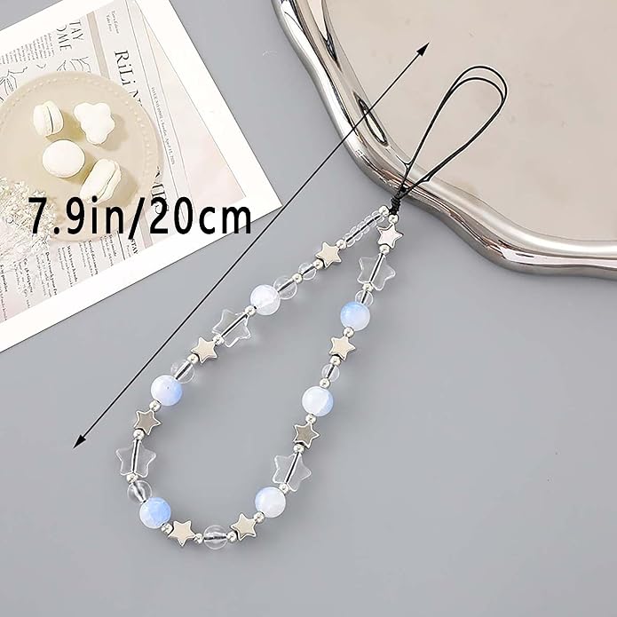 Beaded Phone Charm Lanyard Strap Girly Style Fixed Beads Pearl Lanyards