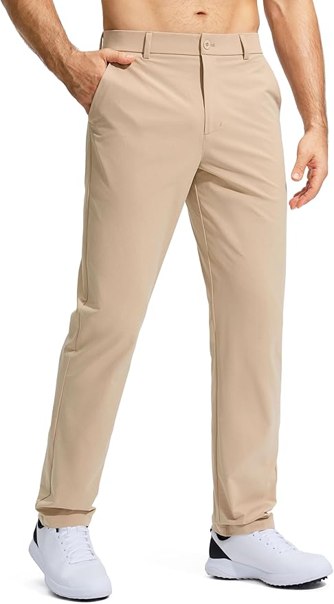 Pudolla Men's Golf Pants Stretch Work Dress Comfy Pants 30"/32"/34" Lightweight Quick Dry Casual Slacks Trousers with Pockets