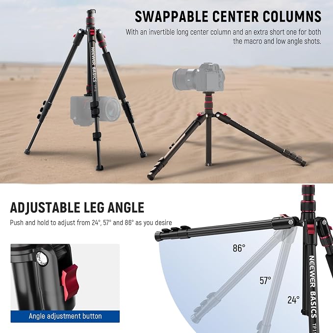 NEEWER Basics TP15 Camera Tripod Monopod, Ball Head Not Included